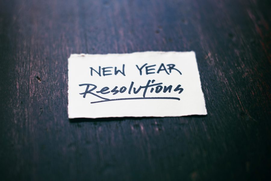 New Year Resolutions are written on a paper